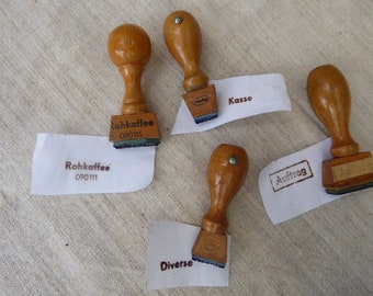 4 x Holzstempel, 50er Jahre