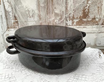 Asador esmaltado, cacerola, asador de gansos