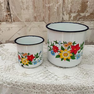 2 tasses en émail