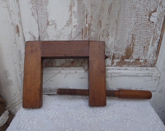 antique screw clamp, wood, screw clamp