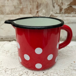 vintage enamel milk pot