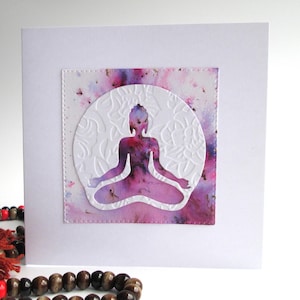 Carte de voeux vierge aquarelle bouddha violet