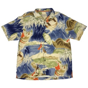 Men's Los Angeles Dodgers Tommy Bahama Light Blue Sport Harbor Island  Hibiscus Short Sleeve Button-Up Shirt
