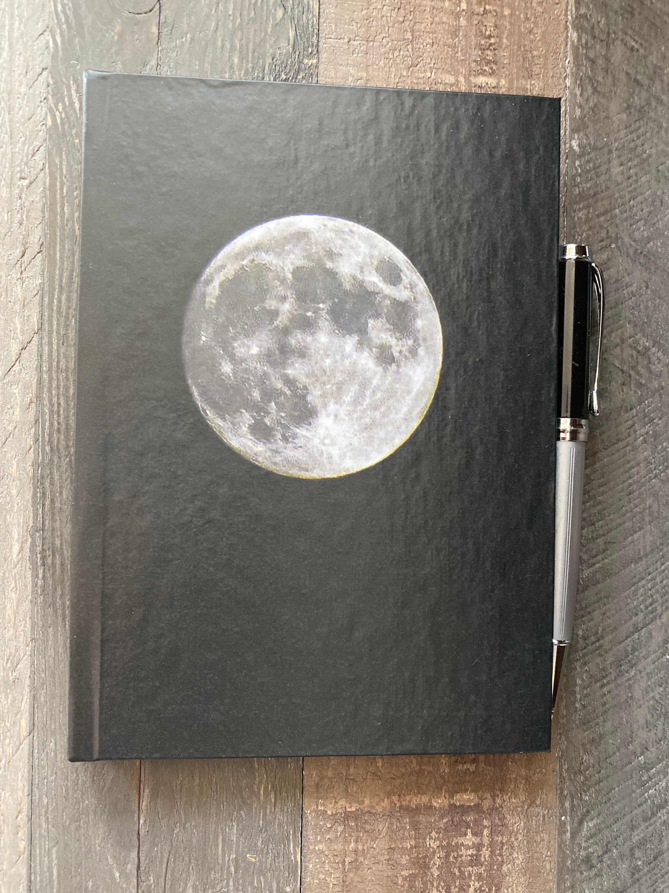 Full Moon Journal Blank Writing Book Hardcover Moon Etsy