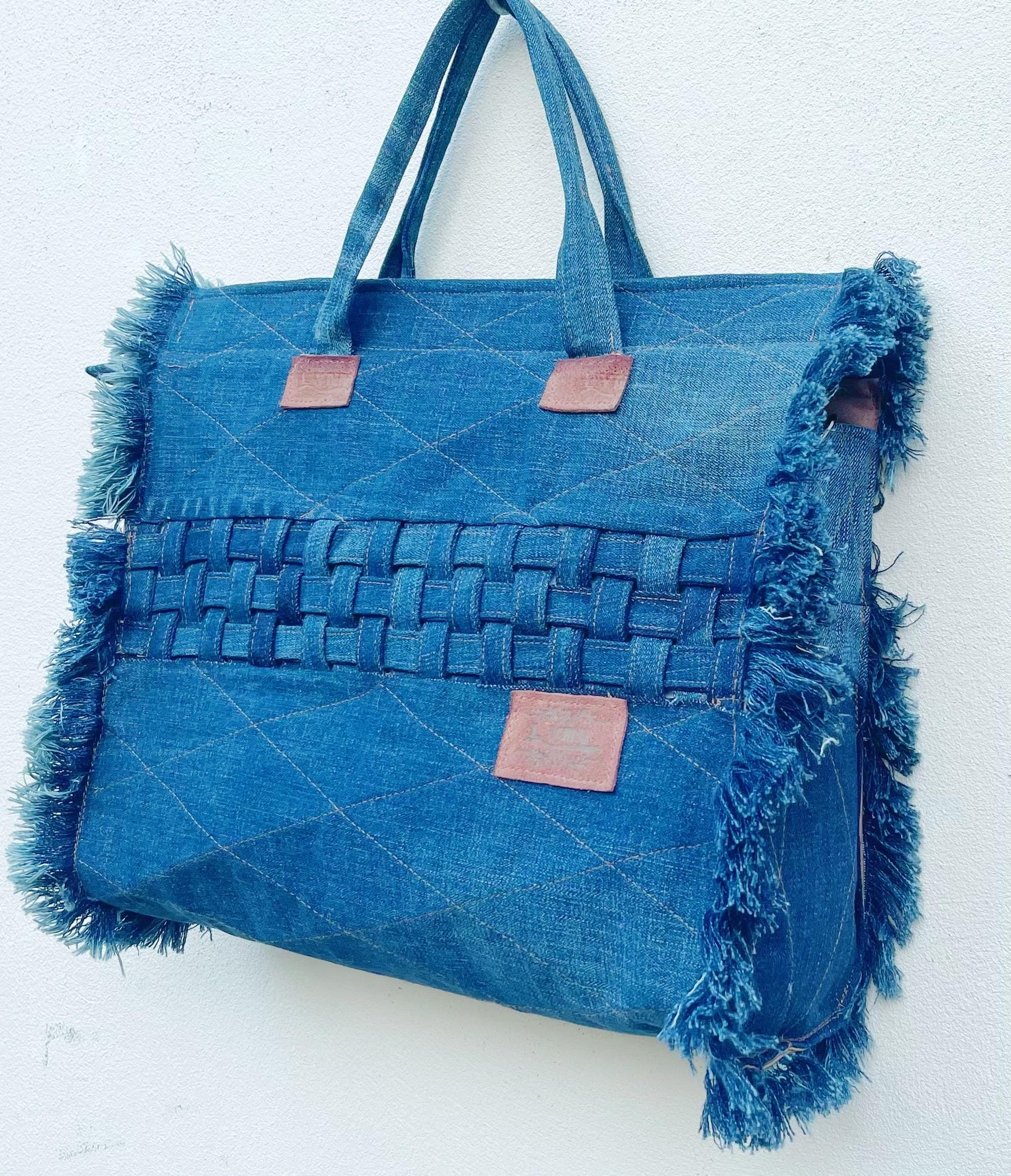 大きなデニムトート＆クロスボディバッグ - Etsy 日本