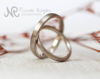 Wedding Rings "Fine Line" white gold 585
