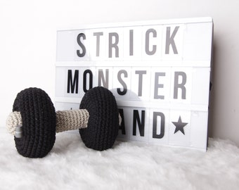 Rattle dumbbell crocheted