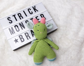 Crocheted cuddly toy dragon Rolfi