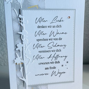 Trauerkarte Kondolenzkarte Beileidskarte „Voller Liebe... Voller Hoffnung...“
