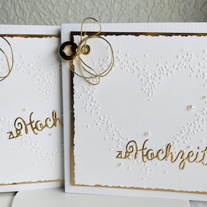 Hochzeitskarte "Herzgeprägt" Trauung Hochzeit Geldgeschenk personalisiert