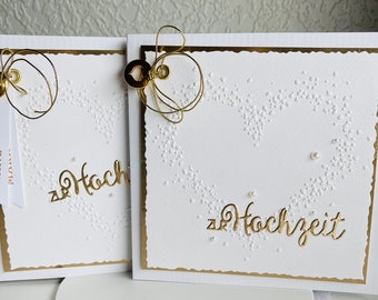 Wedding card "Heart embossed" wedding ceremony wedding money gift personalized