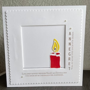 Carte de deuil, carte de condoléances, carte de sympathie « Bien trop court et pourtant... » personnalisable