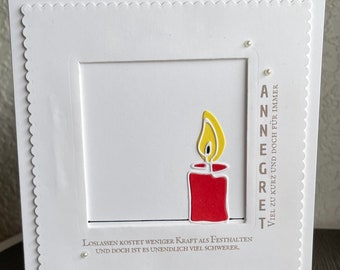 Mourning card Condolence card “Far too short and yet...” personalizable