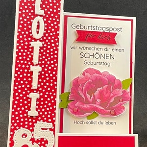 Carte d'anniversaire "Courrier d'anniversaire pour toi", unisexe, personnalisée avec prénom, numéro et couleur