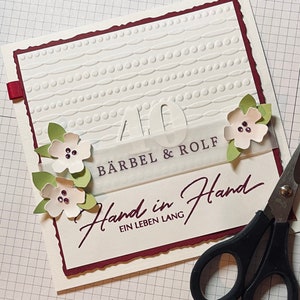 Rubin Hochzeit, Personalisierter Glückwunsch, 40. Hochzeitstag, Hand in Hand
