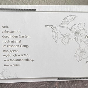 Carte de condoléances « Oh, si seulement tu avais traversé le jardin... - Fleurs éternelles » Carte de deuil Carte de condoléances
