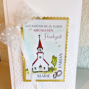 personalisierte Hochzeitskarte zur kirchlichen Hochzeit oder Trauung