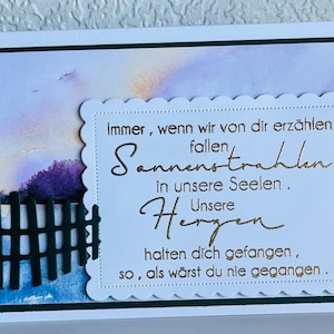 Beileidskarte Kondolenzkarte Trauerkarte, "Immer wenn wir von dir erzählen..."
