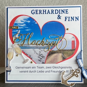Biglietto di nozze marittimo "insieme una squadra..." cerimonia di nozze personalizzabile anniversari di nozze regalo in contanti