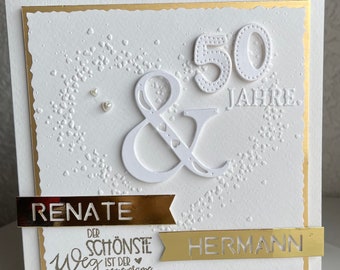 Personalisierte Hochzeitskarte (Geldgeschenk) für den besonderen Hochzeitstag, z.B. Silberhochzeit, Goldene Hochzeit, usw. usw.