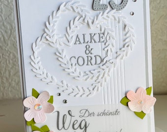 Silver wedding "The most beautiful way" without silver, personalized congratulations card