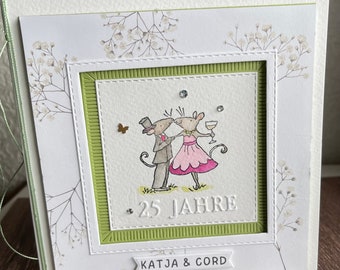 Tarjeta de boda "Mäuschen" boda personalizable aniversarios de boda regalo de dinero