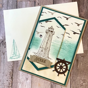 Carte de remerciement, maritime, mettre les voiles