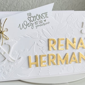 Goldene Hochzeit personalisiert mit Vornamen in Goldbuchstaben, 50. Hochzeitstag