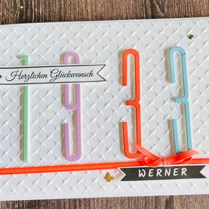 Carte d'anniversaire personnalisée avec nom et année de naissance - unisexe