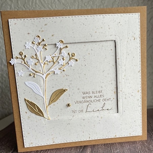 Carte de deuil Carte de condoléances Carte de sympathie « Ce qui reste quand... c'est l'amour »