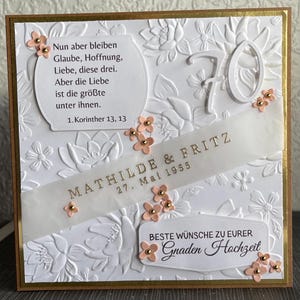 Biglietto di auguri di nozze personalizzabile "L'arte di amare..." (regalo in denaro) per un anniversario di matrimonio speciale, ad esempio nozze d'argento, ecc.
