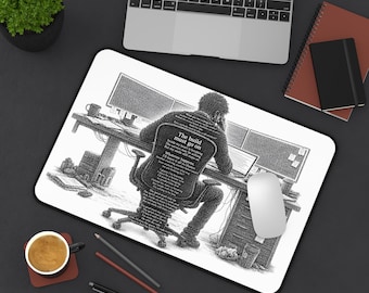 Coder Desk Mat | 'The Build Must Go On' Programmer Illustration (Neoprene)