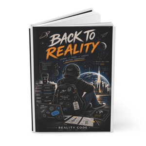 Back to Reality Hardcover Journal, Minimalist Science Notebook, Physics Teacher Gift, Matte Lined Notebook