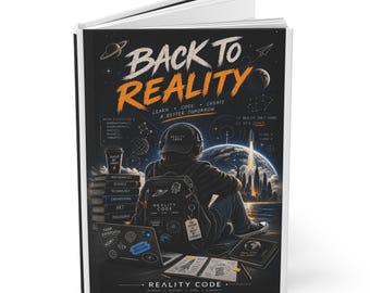 Back to Reality Hardcover Journal, Minimalist Science Notebook, Physics Teacher Gift, Matte Lined Notebook