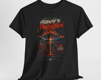 Highway to Production DevOps Engineer Shirt, Retro-Futuristic Tech Deployment Tee