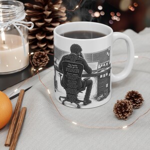 Coding gifts | Reality Code Mug | Programmer Desk Illustration, Tech Minimalist Coffee Cup image 4