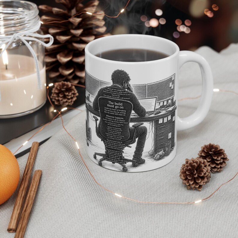 Coding gifts | Reality Code Mug | Programmer Desk Illustration, Tech Minimalist Coffee Cup image 4