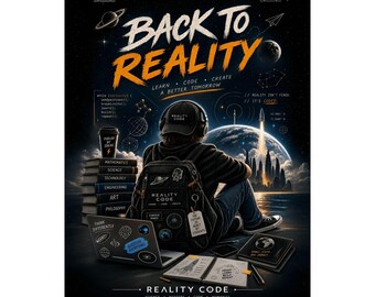 Back to Reality Matte Poster | Coding gifts | Astronaut, Space City, Motivational Art