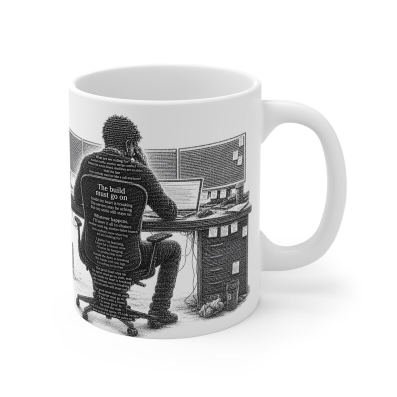 Coding gifts | Reality Code Mug | Programmer Desk Illustration, Tech Minimalist Coffee Cup image 3