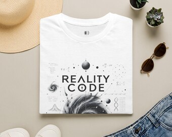 Reality Code spiral galaxy graphic T-Shirt | Coding gifts | cosmic sci-fi abstract design