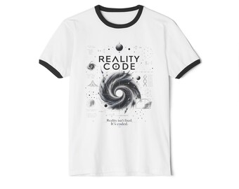 Reality Code galaxy swirl T-Shirt | Coding gifts | cosmic symbols, abstract space design
