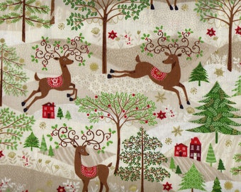 Stoffstück - Patchworkstoff - Weihnachtlich - von Makower - Größe 90cm x 110cm