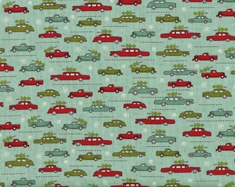 Stoffstück, Größe 50cm x 110cm - Patchworkstoff von Moda - "US Cars" Autowelt