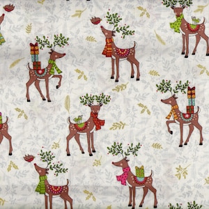 Patchworkstoff von Makower - Weihnachtlich - Motivstoff - Größe 50cm x 110cm - Patchworkstoff - Tiere