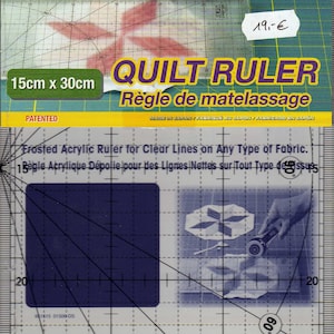 Lineal - OLFA - Nr. MQR-15x30 / Omnigrid für Patchwork mit Gradeinteilung und Raster - Größe 15cm x 30cm - neu