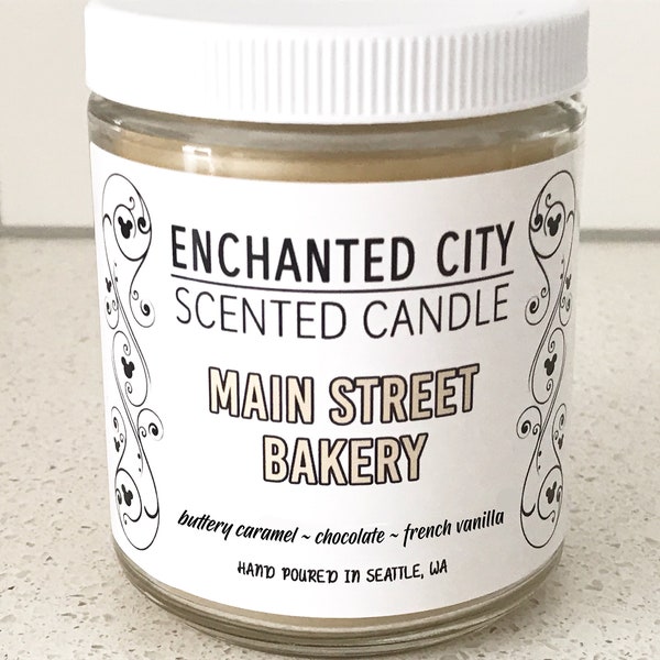 Main Street Bakery Candle - Disney Parks Scents - 100% Natural Wax - Gift For Disney Lovers - 8 oz Container Candle