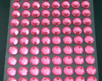 selbstklebende Glitzersteine rund 8 mm pink