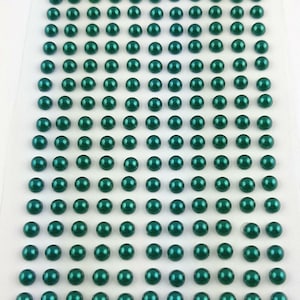 selbstklebende Halbperlen rund 4 mm smaragdgrün