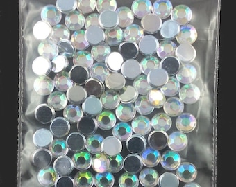 Schmucksteine/ Glitzersteine 4mm silber irisierend