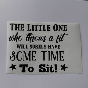 Vinyl decal - time out chair. Little ones.